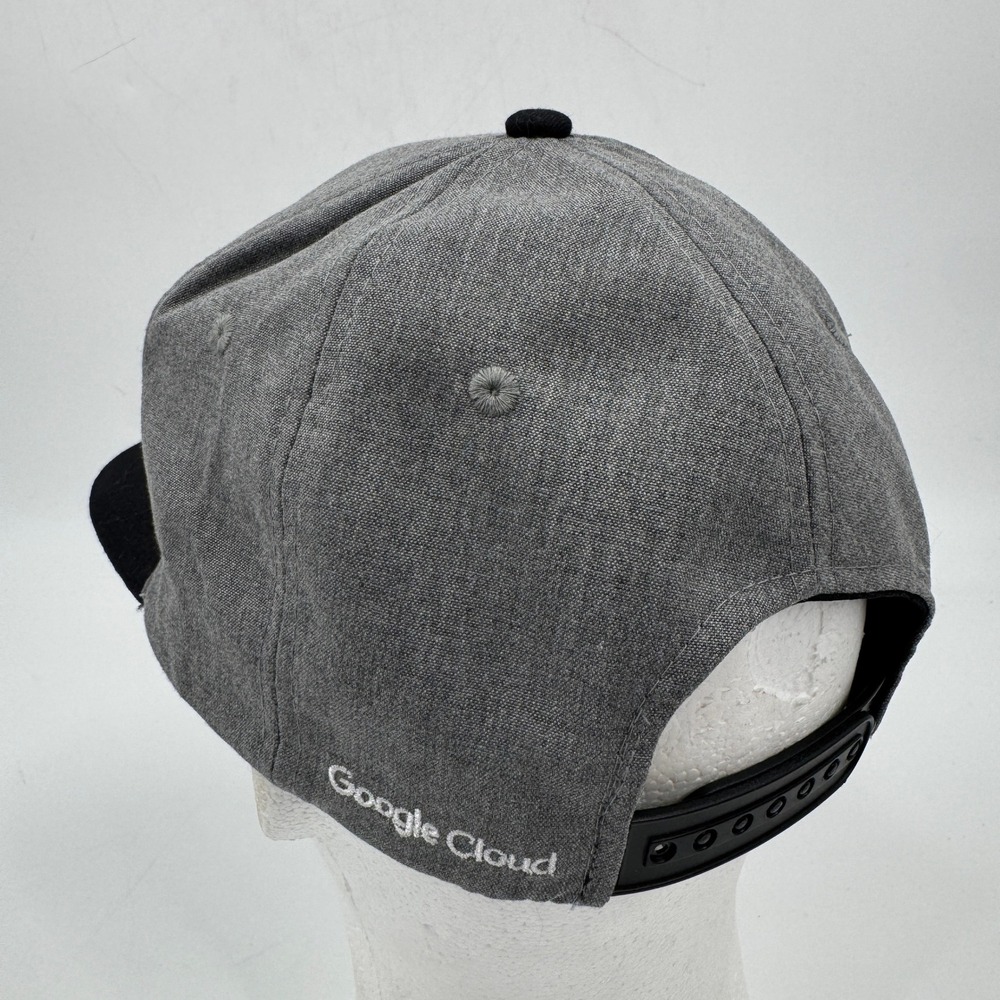 Google Cloud Snapback Hat Grey Black Wool Blend F… - image 5